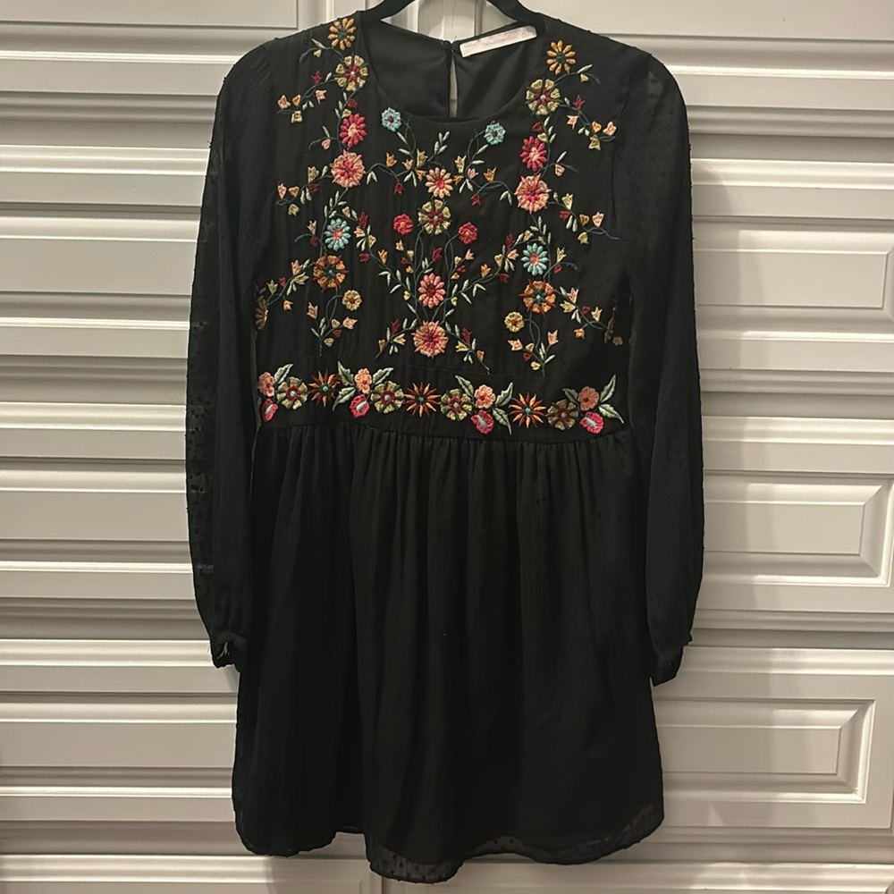 Zara embroidered dress, S